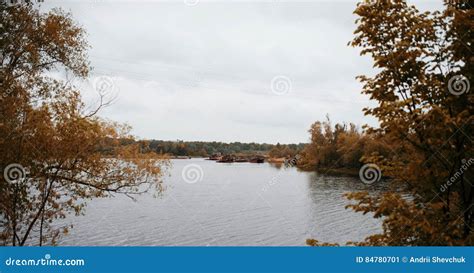 Abandoned Ferry On Pripyat River At Chernobyl Ukraine Stock Image