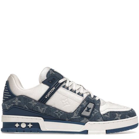 Louis Vuitton LV Trainer Low Monogram Denim White Blue Pluggi