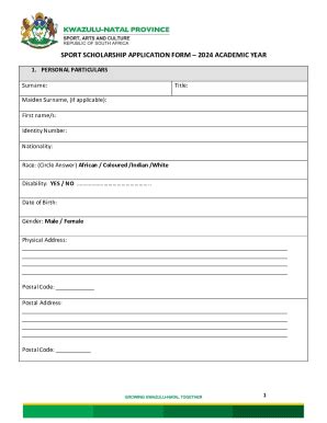 Fillable Online Sport Scholarship Application Form2024 Academic Year