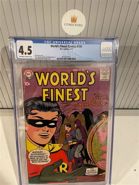 World S Finest Comics Golden Age Dc Comics Graded Comic Cgc