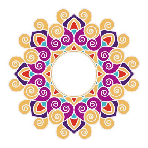 Colorful Rangoli Design Isolated On A White Background. 23823002 Vector ...