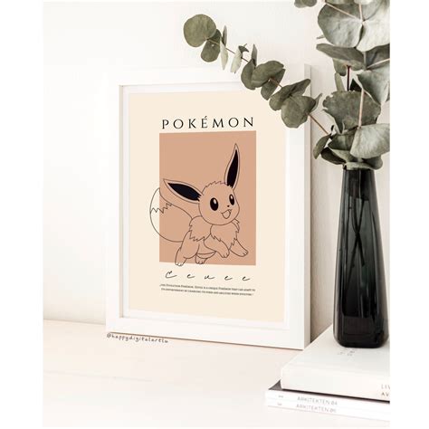 Eevee Poster Pokémon First Generation Wall Art, INSTANT DOWNLOAD ...