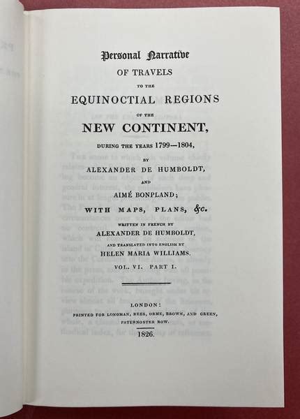 Personal Narrative Of Travels To The Equinoctial Regions Of The New