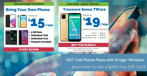 Kroger Wireless Offers As Low As 15mo Cellphone Plans Plus Enter To