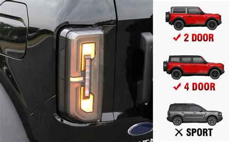 Mabett Led Tail Lights Fit Ford Bronco Halogenled Tails Lights 24 Door 2021 2022