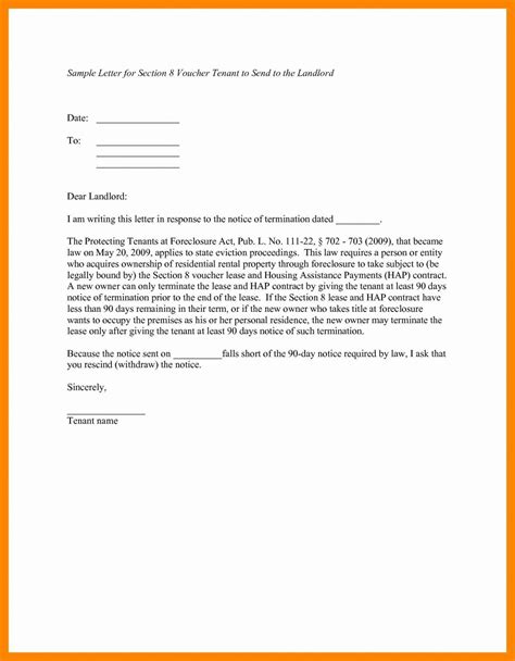 Landlord Sample Letter Giving Notice To Tenant