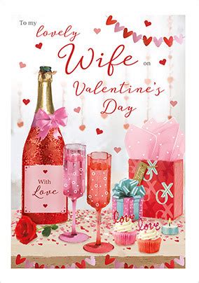 Lovely Wife Champagne Valentine's Day Card | Funky Pigeon