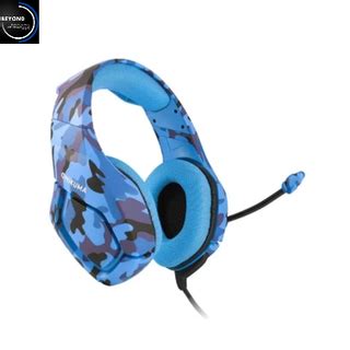 Fone De Ouvido Headset Gamer Onikuma K B Camuflado Azul Cinza Marrom