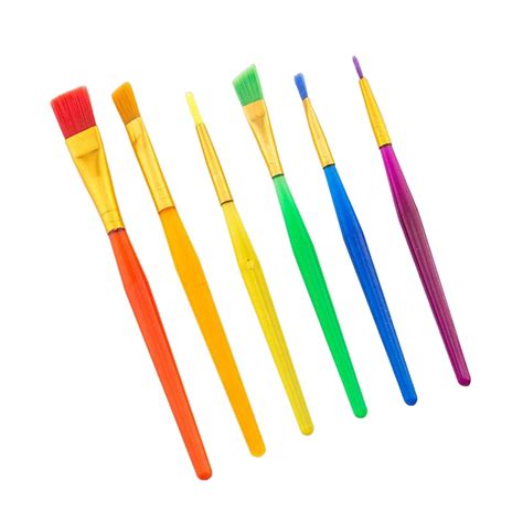 6x Paint Brushes Set, Paintbrushes Acrylic Oil Painting Nylon Hair ...