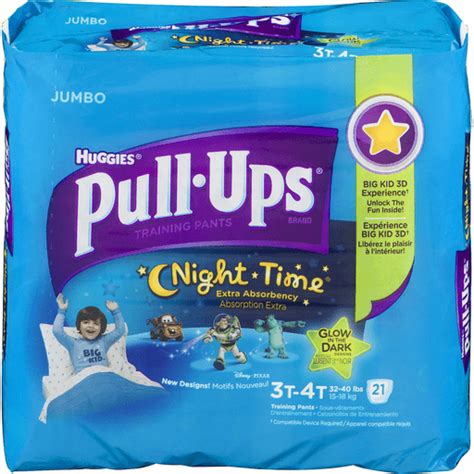 Huggies Pull Ups Training Pants Night Time Glow In The Dark Size 3t 4t