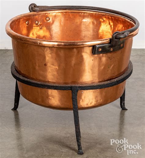 Copper Apple Butter Kettle On Stand Sold At Auction On 17th November