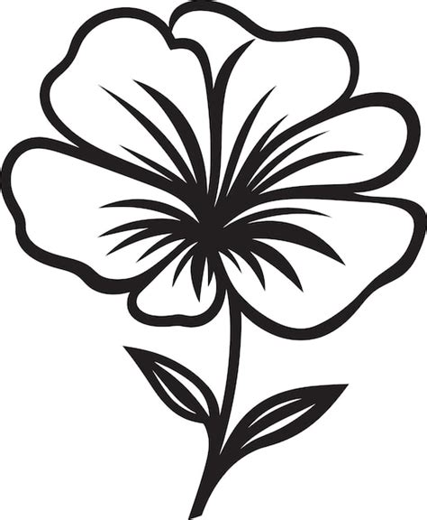 Premium Vector Handcrafted Bloom Outline Monochrome Vector Emblem