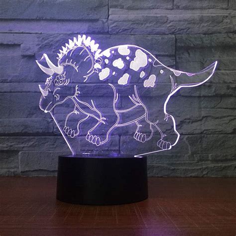 D Night Light Dinosaur Triceratops D Led Night Lamp Office Bar