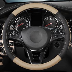 Seg Direct Black And Beige Microfiber Leather Auto Car Steering Wheel