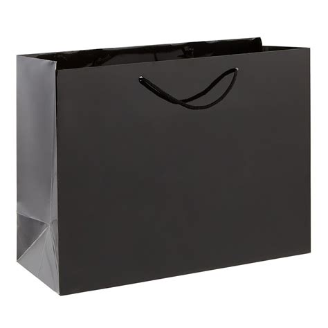 euro black glossy large gift bag  container store