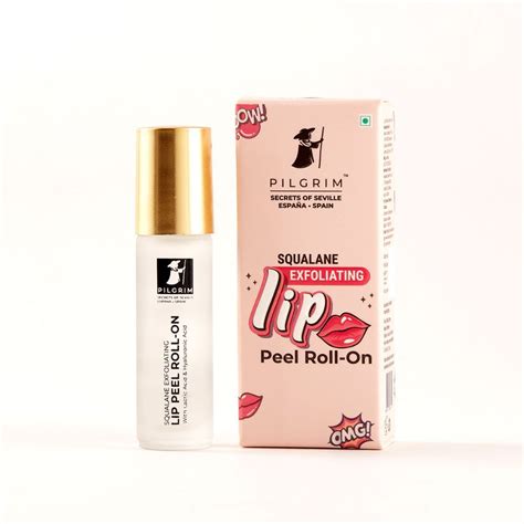 Pilgrim Squalane Exfoliating Lip Peel Roll On With Lactic Acid And Hyaluronic Acid For Soft