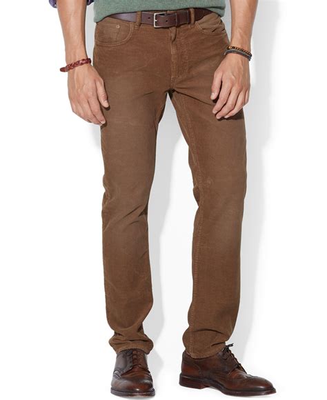 Polo Ralph Lauren Straight Fit Pocket Corduroy Pants In Brown For Men