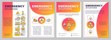 Emergency Situations Red Brochure Template Disaster Mitigation Booklet Print Design With