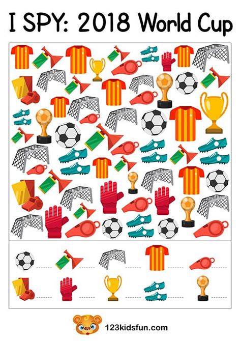 Football World Cup 2018 Worksheets 123 Kids Fun Apps Activities For