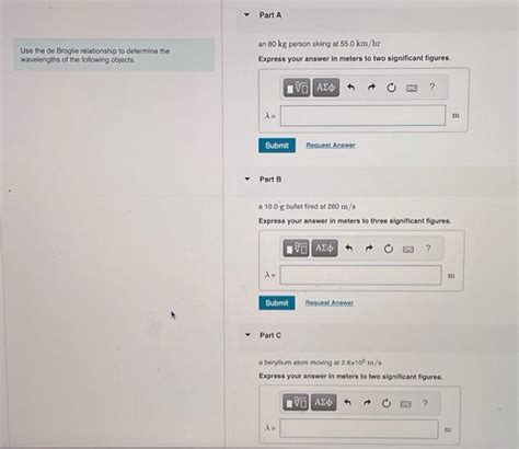 Solved Use The De Broglie Relationship To Determine The Chegg