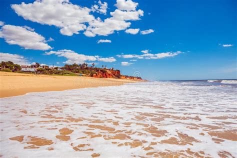 Beach of Quarteira stock image. Image of coast, ocean - 181644093