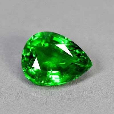 1 77Ct Pear Shape Sizzling 100 Unheated Vivid Green Tsavorite Garnet