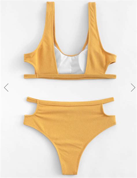 Yellow Padding Bikini Set Ncocon