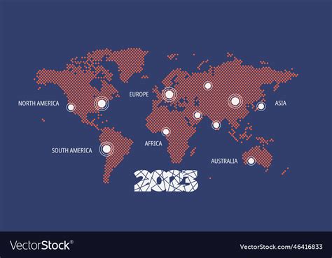 2023 world map continents Royalty Free Vector Image