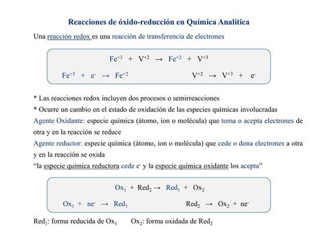 Reacciones De Xido Reducci N En Qu Mica Anal Tica Mery Udocz