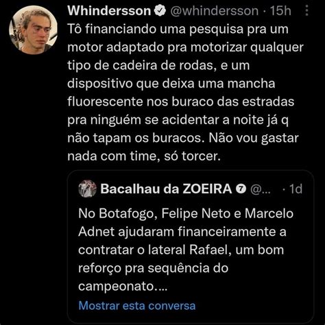 Whindersson Nunes Ironiza Felipe Neto Ap S Trocas De Farpas O