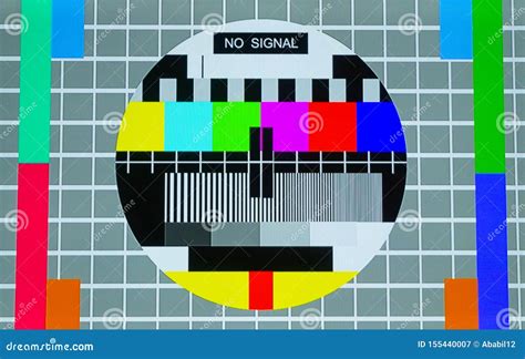 No Signal and Television Test Screen Stock Image - Image of bars ...