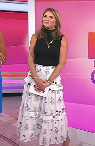 WornOnTV Jennas White Floral Tiered Skirt On Today Jenna Bush Hager