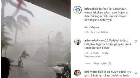 Video Viral Instagram Detik Detik Hujan Es Disertai Angin Warga