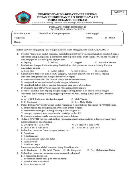 Soal Pkn Kls 7 Pdf