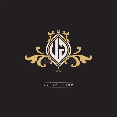 UG Logo Monogram Ornamental Geometric Vintage Style Stock Vector