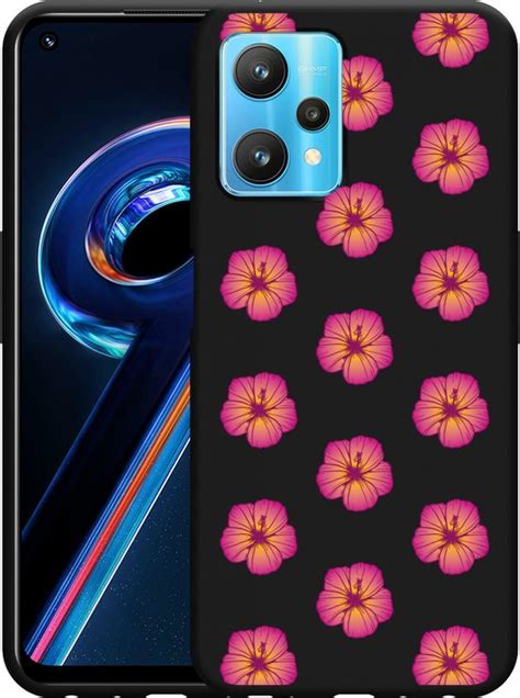 Realme 9 Pro Hoesje Zwart Hawaiiaanse Bloemen II Designed By Cazy Bol