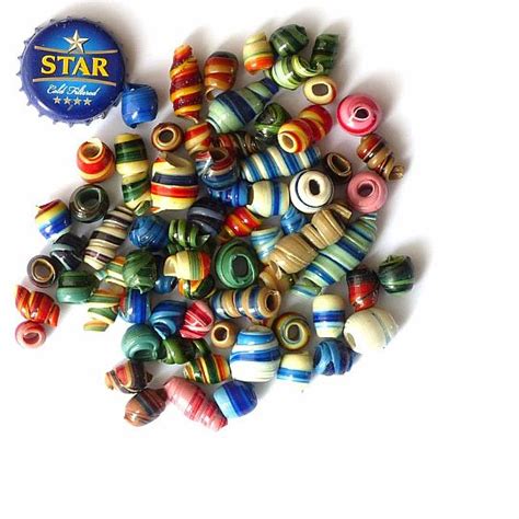 Plastic & Paper Beads Recycled Plastic Bead Mix | The African Fabric Shop