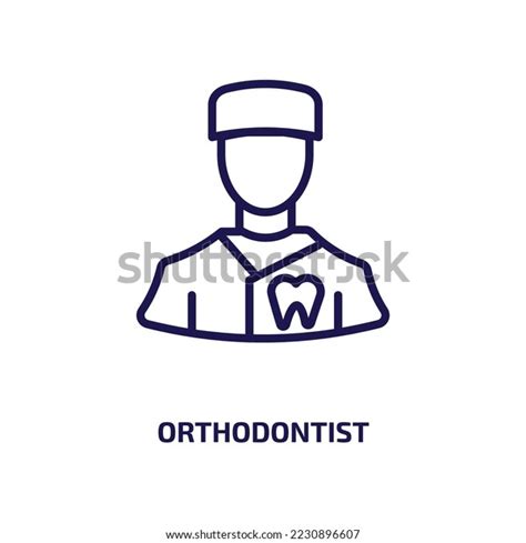 Orthodontist Icon Professions Collection Thin Linear Stock Vector