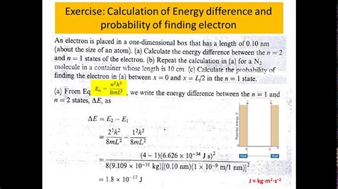 Particle In One Dimensional Box Part 4 Calculation Of Energy And