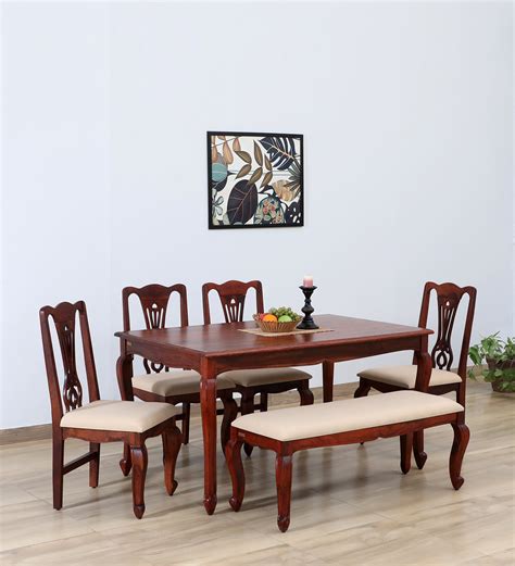 Buy Clifford Sheesham Wood Seater Dining Set In Scratch Resistant