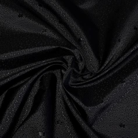 Doublure jacquard Fleur noir vendue au mètre