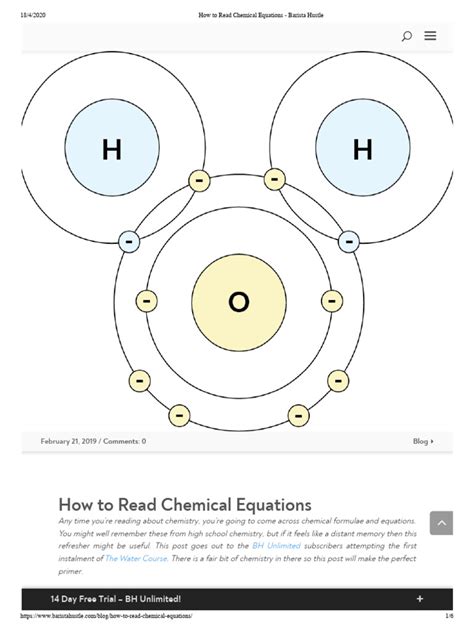 How To Read Chemical Equations Barista Hustle Pdf Chemistry Acid