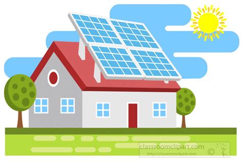 Environment Clipart House With Solar Panels On Roof Electricity