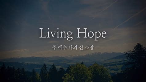 주 예수 나의 산 소망 Living Hope Youtube