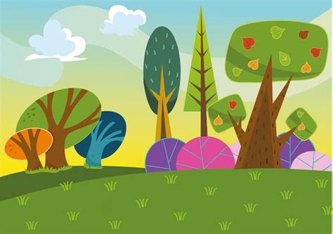 Premium Vector | Cartoon forest background vector illustration