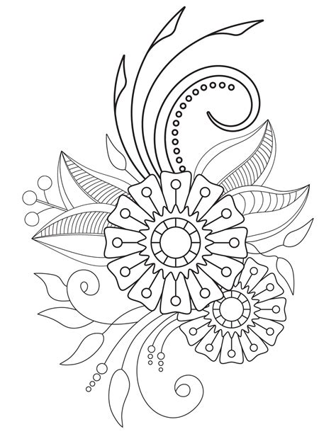 Mehndi flower pattern for Henna drawing for adult coloring page 12002625 Vector Art at Vecteezy