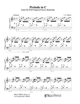 Prelude in C, from The Well Tempered Clavier - Johann Sebastian Bach ...