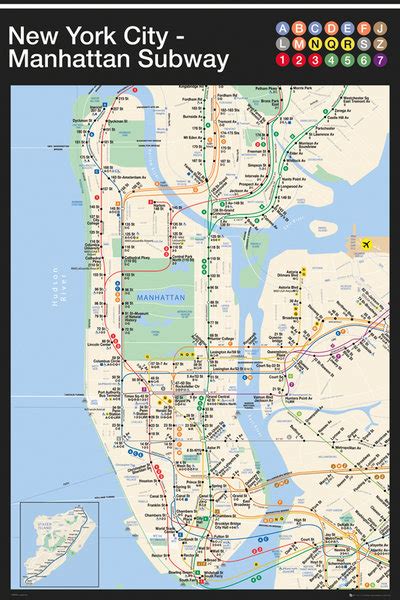 NY SUBWAY MAP Manhattan - Athena Posters