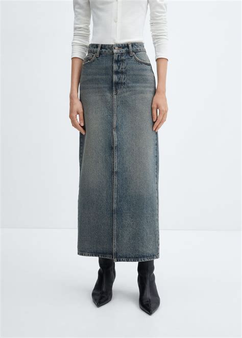 Long Denim Skirt Women Mango Usa