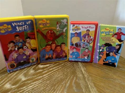 Lot Of 4 Vhs The Wiggles Wake Up Jeff Yummy Yummy Wiggle Time Wiggly Gremlins Eur 895